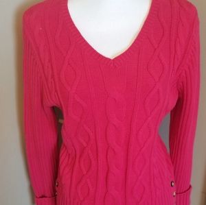 Liz Claiborne hot pink sweater